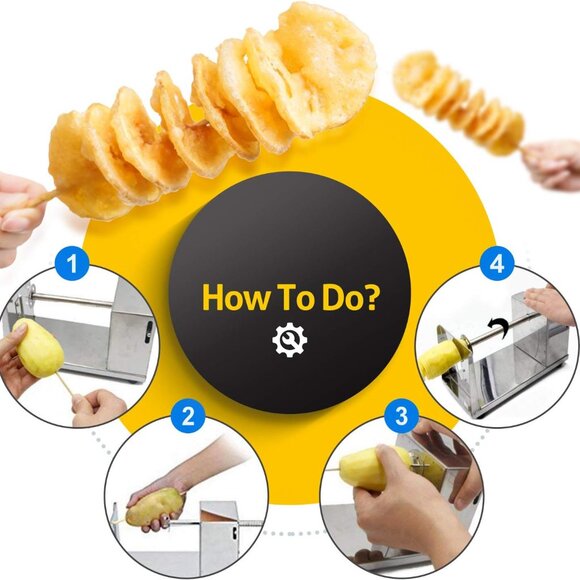 Stainless Steel Potato Chip Cutter/Spiral Slicer Machine Metal Material(1 Set) - Picture 5 of 8